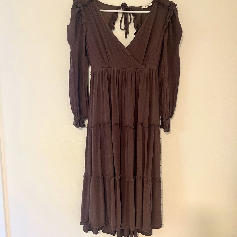 Long Sleeve Smocked Midi Dress